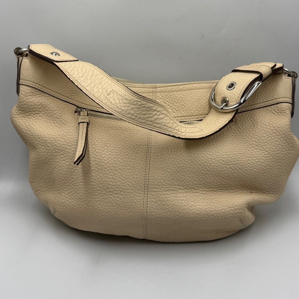 Vintage Y2K Coach Pebbled Leather Soho Hobo Shoulder Bag Ivory Cream Slouchy - Picture 7 of 10